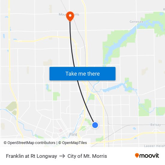 Franklin at Rt Longway to City of Mt. Morris map