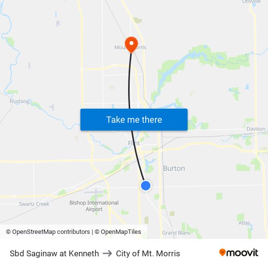 Sbd Saginaw at Kenneth to City of Mt. Morris map