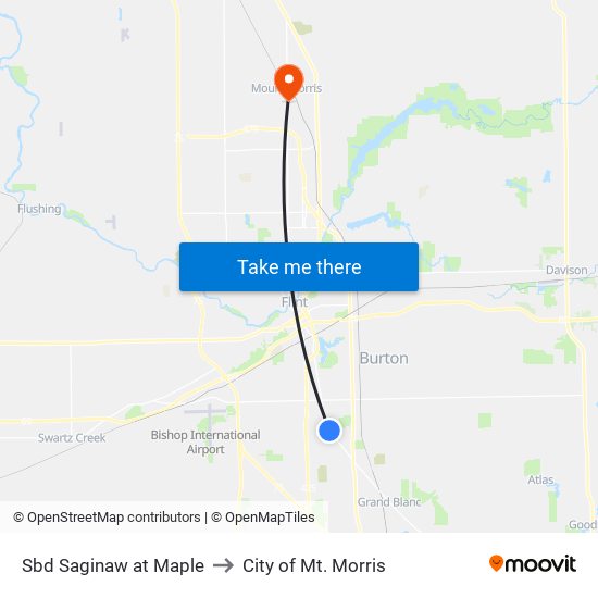 Sbd Saginaw at Maple to City of Mt. Morris map