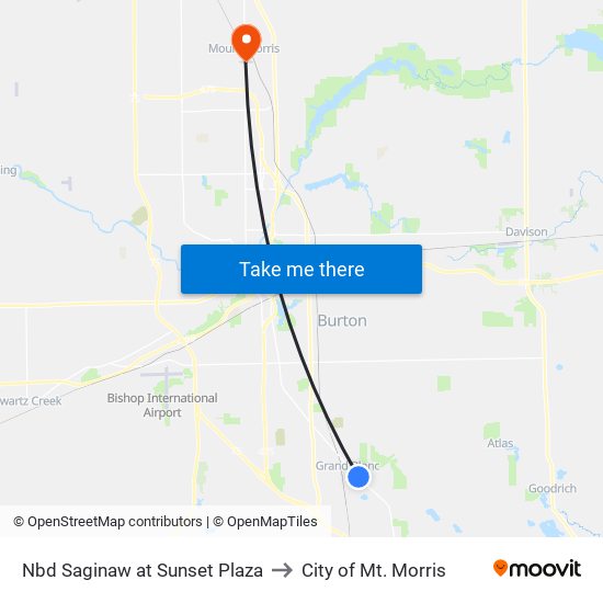 Nbd Saginaw at Sunset Plaza to City of Mt. Morris map