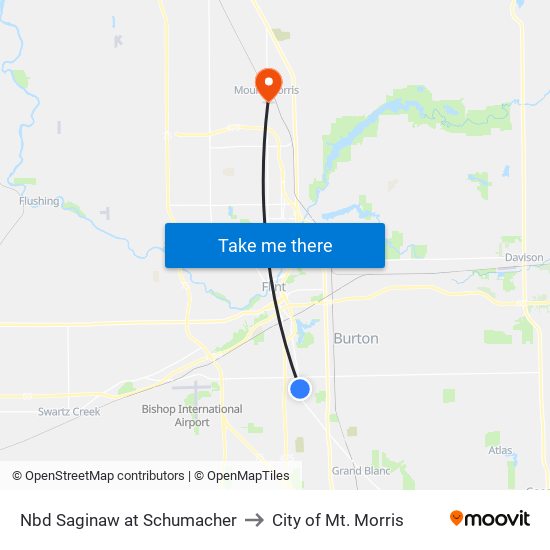 Nbd Saginaw at Schumacher to City of Mt. Morris map