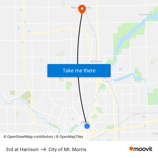 3rd at Harrison to City of Mt. Morris map