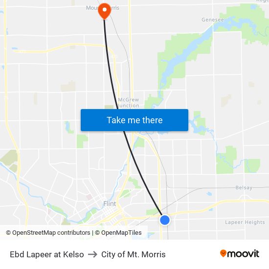 Ebd Lapeer at Kelso to City of Mt. Morris map