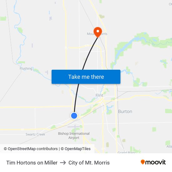 Tim Hortons on Miller to City of Mt. Morris map