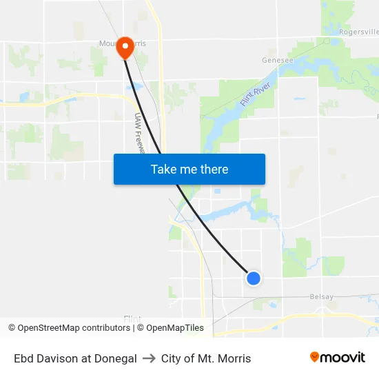 Ebd Davison at Donegal to City of Mt. Morris map