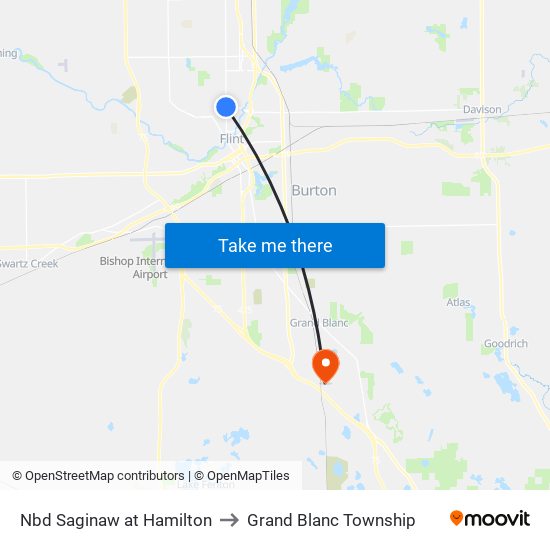 Nbd Saginaw at Hamilton to Grand Blanc Township map