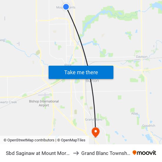 Sbd Saginaw at Mount Morris to Grand Blanc Township map