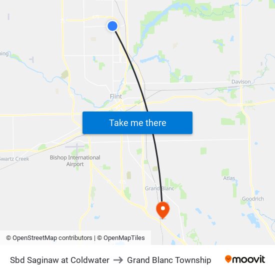 Sbd Saginaw at Coldwater to Grand Blanc Township map