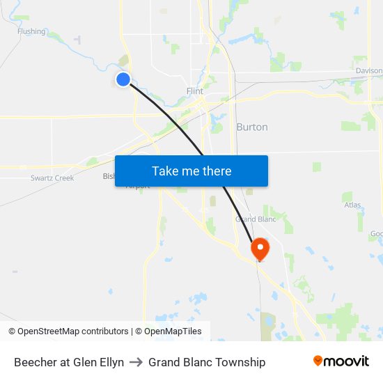 Beecher at Glen Ellyn to Grand Blanc Township map