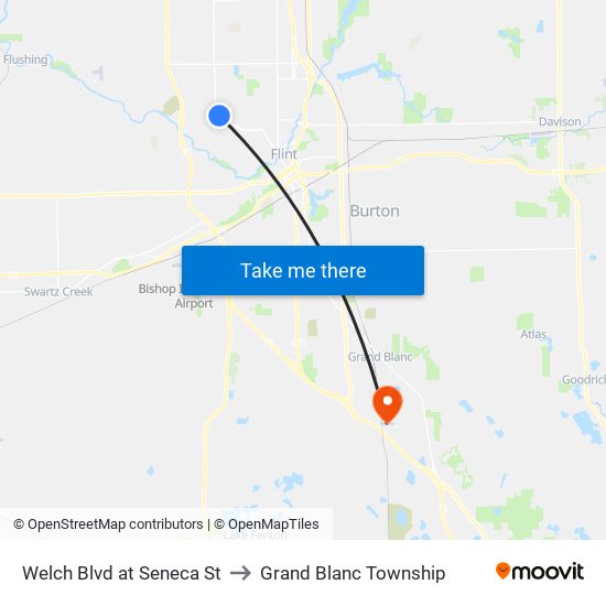 Welch Blvd at Seneca St to Grand Blanc Township map