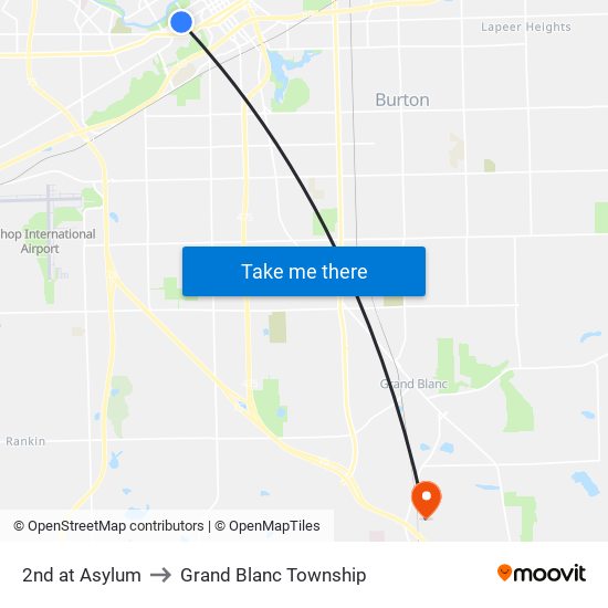 2nd at Asylum to Grand Blanc Township map