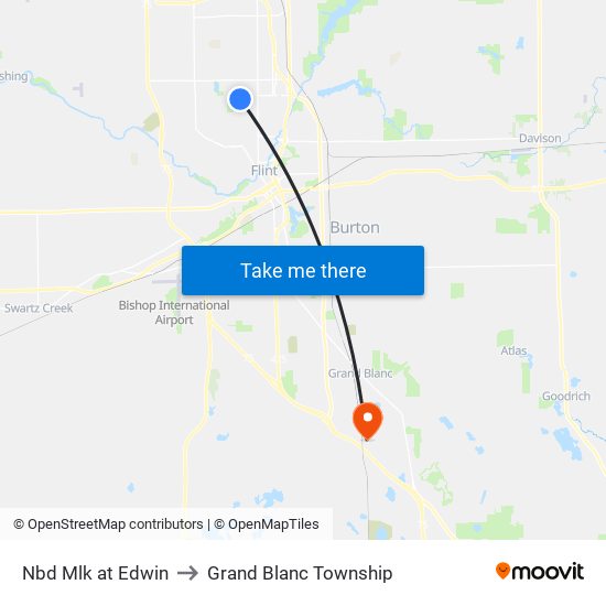 Nbd Mlk at Edwin to Grand Blanc Township map