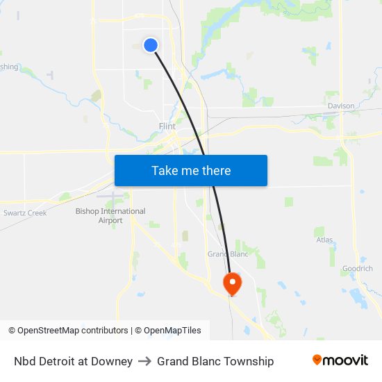 Nbd Detroit at Downey to Grand Blanc Township map
