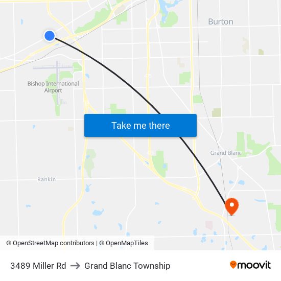 3489 Miller Rd to Grand Blanc Township map