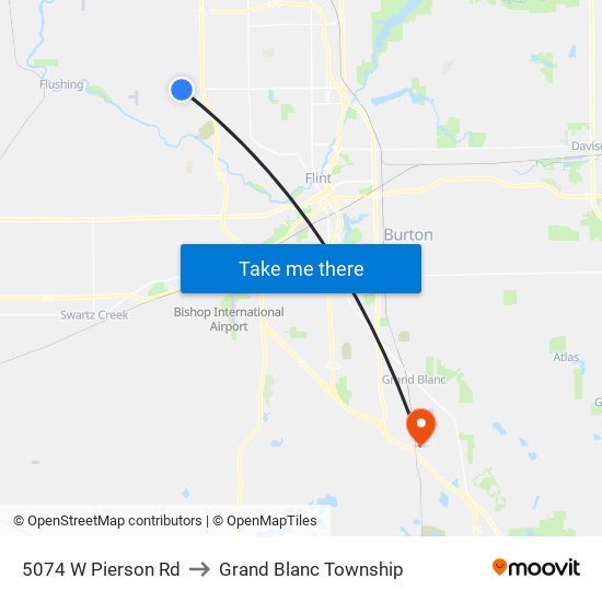 5074 W Pierson Rd to Grand Blanc Township map