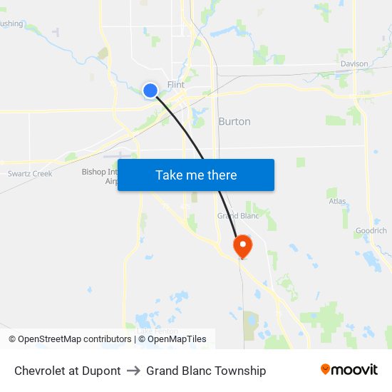 Chevrolet at Dupont to Grand Blanc Township map