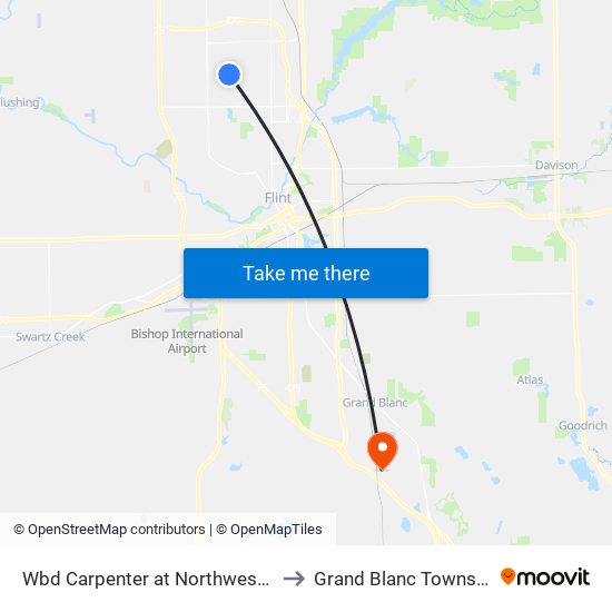 Wbd Carpenter at Northwestern to Grand Blanc Township map