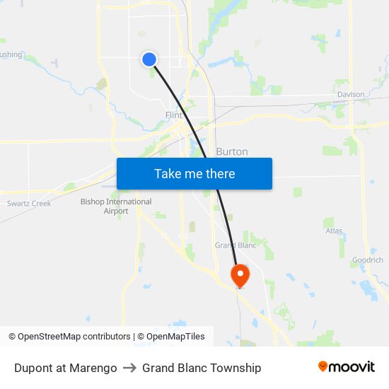 Dupont at Marengo to Grand Blanc Township map