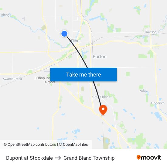 Dupont at Stockdale to Grand Blanc Township map