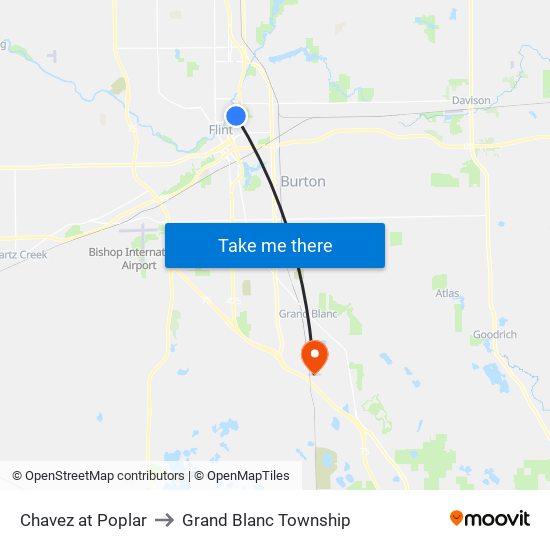 Chavez at Poplar to Grand Blanc Township map