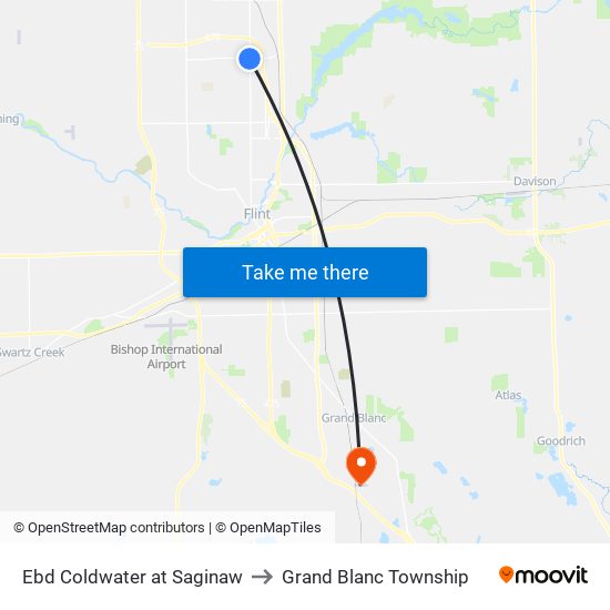 Ebd Coldwater at Saginaw to Grand Blanc Township map