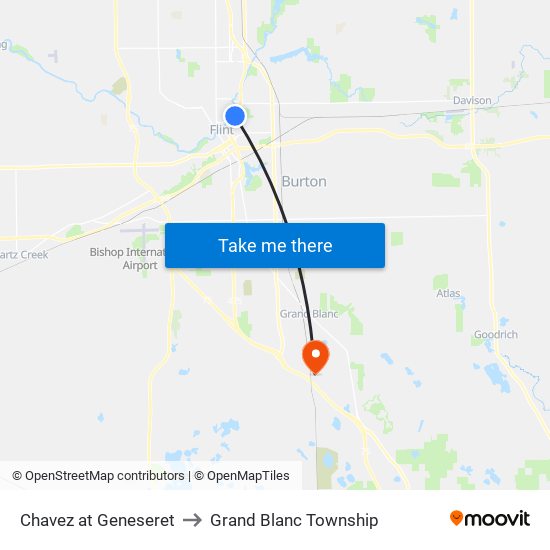 Chavez at Geneseret to Grand Blanc Township map