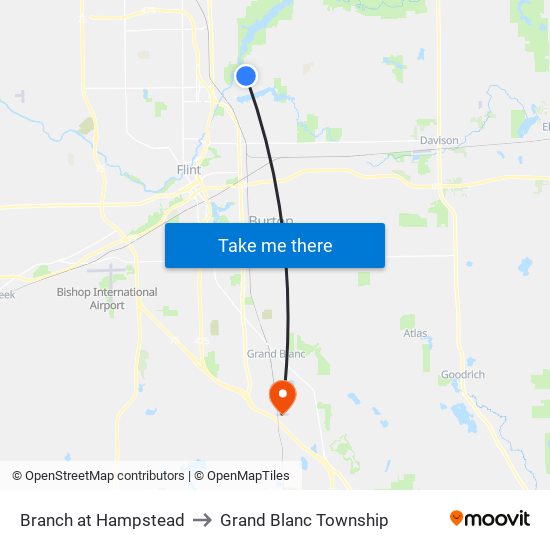 Branch at Hampstead to Grand Blanc Township map