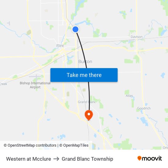 Western at Mcclure to Grand Blanc Township map