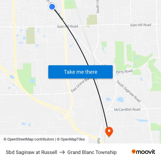 Sbd Saginaw at Russell to Grand Blanc Township map