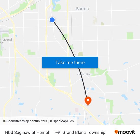 Nbd Saginaw at Hemphill to Grand Blanc Township map