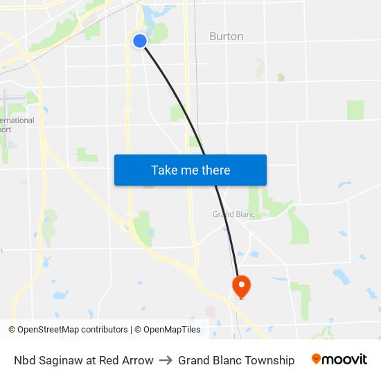 Nbd Saginaw at Red Arrow to Grand Blanc Township map