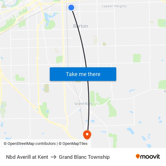 Nbd Averill at Kent to Grand Blanc Township map