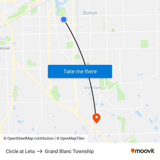 Circle at Leta to Grand Blanc Township map