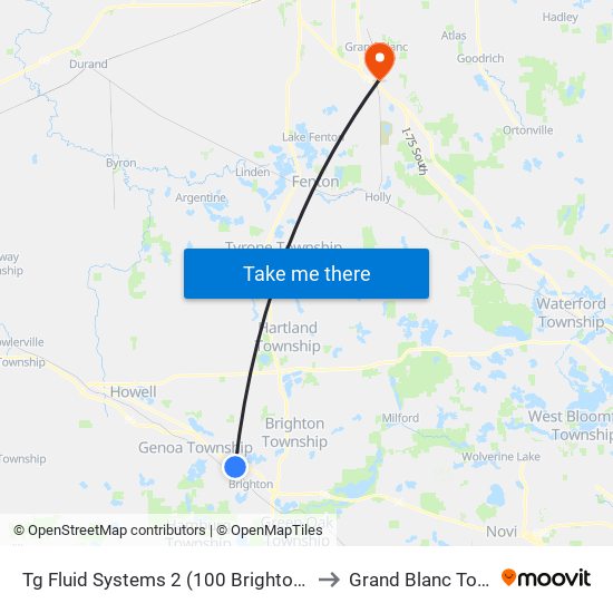 Tg Fluid Systems 2 (100 Brighton Interior Dr) to Grand Blanc Township map