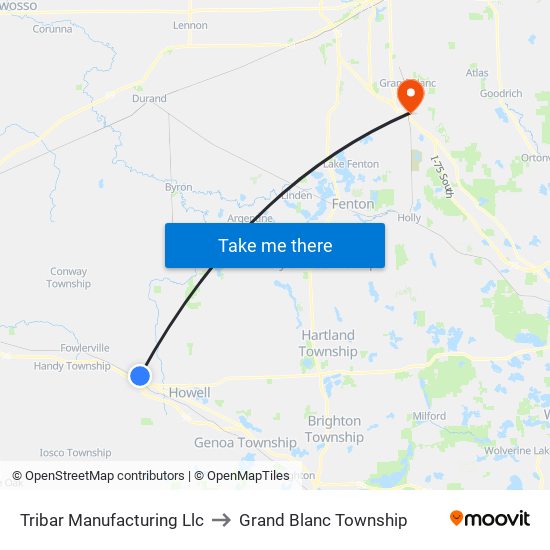 Tribar Manufacturing Llc to Grand Blanc Township map