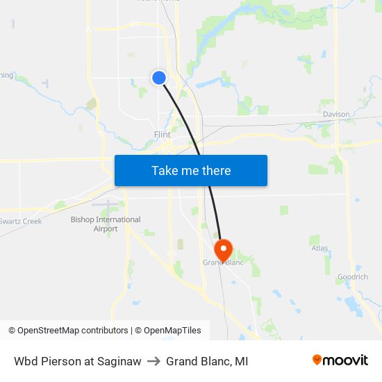 Wbd Pierson at Saginaw to Grand Blanc, MI map