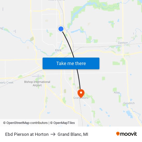 Ebd Pierson at Horton to Grand Blanc, MI map