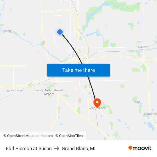 Ebd Pierson at Susan to Grand Blanc, MI map