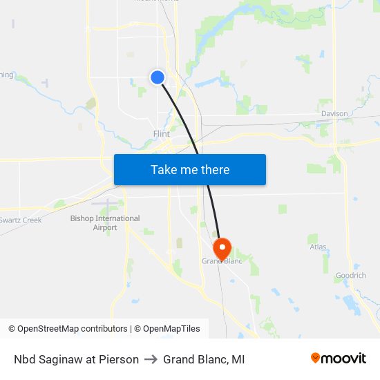 Nbd Saginaw at Pierson to Grand Blanc, MI map