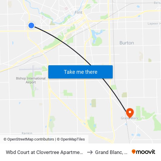 Wbd Court at Clovertree Apartments to Grand Blanc, MI map