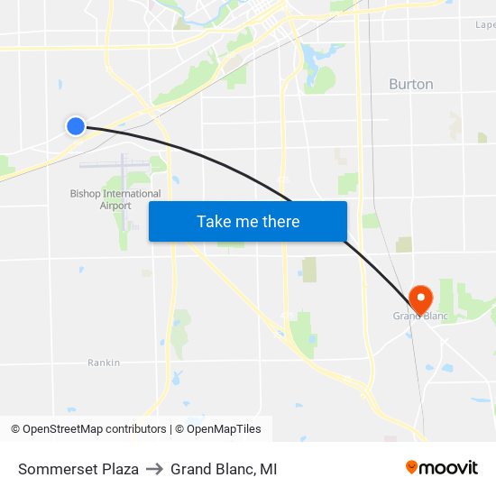 Sommerset Plaza to Grand Blanc, MI map