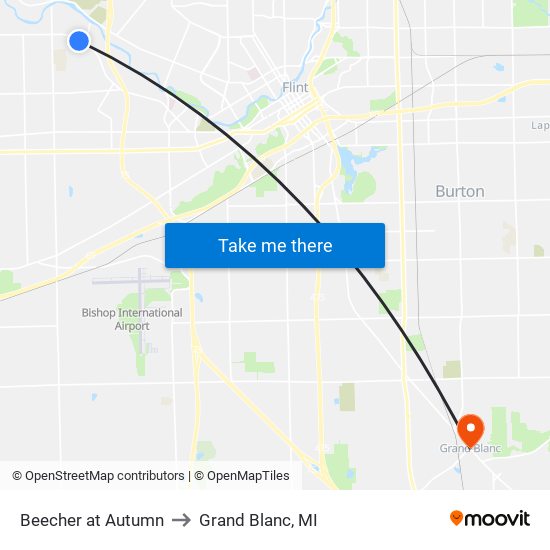 Beecher at Autumn to Grand Blanc, MI map