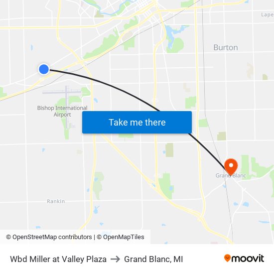 Wbd Miller at Valley Plaza to Grand Blanc, MI map