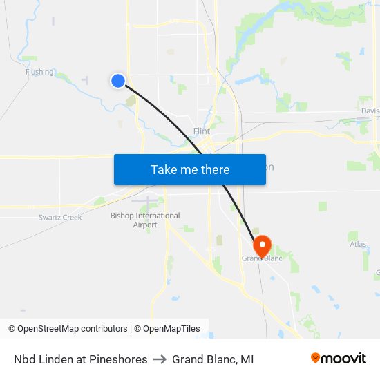 Nbd Linden at Pineshores to Grand Blanc, MI map
