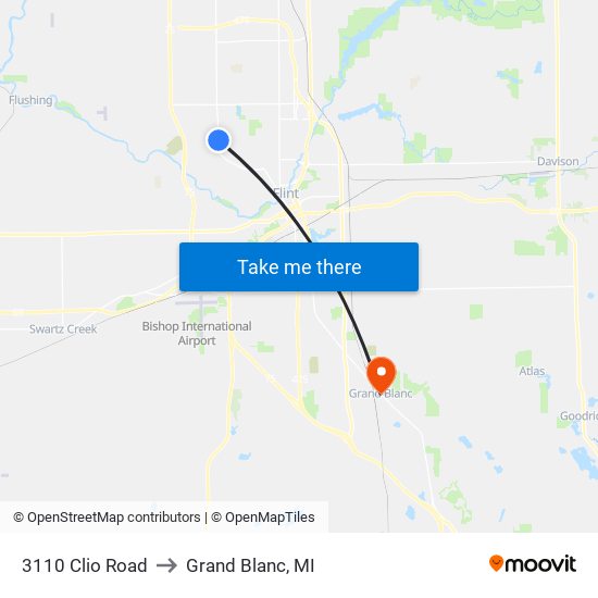 3110 Clio Road to Grand Blanc, MI map