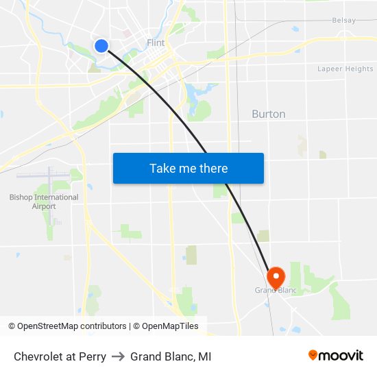 Chevrolet at Perry to Grand Blanc, MI map