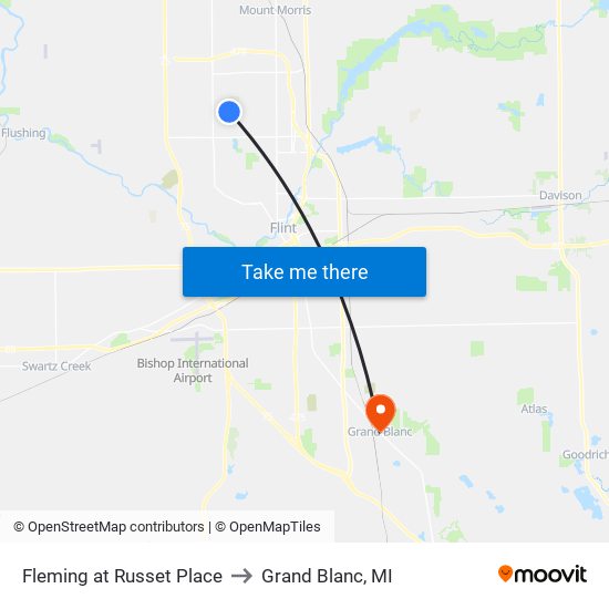 Fleming at Russet Place to Grand Blanc, MI map