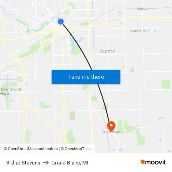 3rd at Stevens to Grand Blanc, MI map