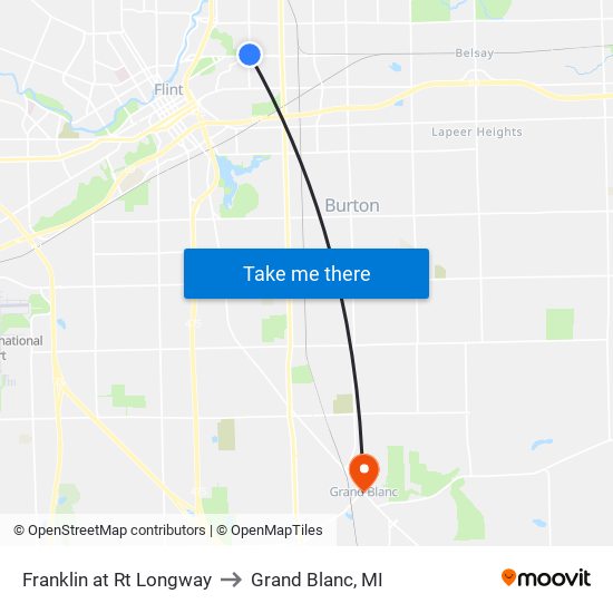 Franklin at Rt Longway to Grand Blanc, MI map