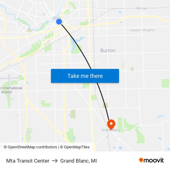 Mta Transit Center to Grand Blanc, MI map